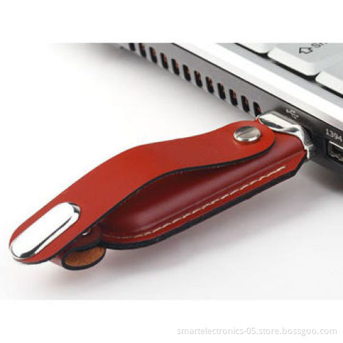 Leather USB flash drives, 64MB-128GB capacity, free logo printing, package, high quality, no MOQ